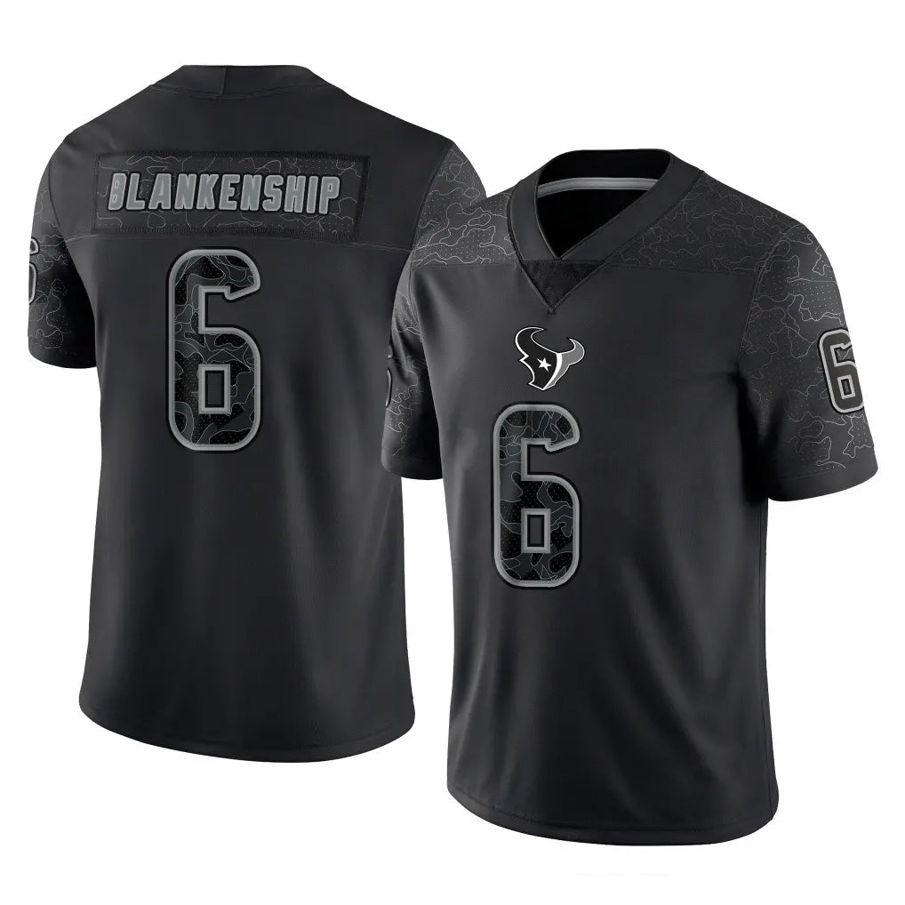 H.Texans #6 Reed Blankenship Player Black Reflective Limited Game Ldoa Stitched Jerseys