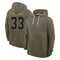 D.Cowboys #33 Javonte Williams Player Olive Salute to Service Pullover Hoodies Limited Ldoa Stitched Jerseys