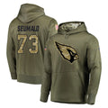 A.Cardinals #73 Isaac Seumalo Player Olive Salute to Service Pullover Hoodie Home Game Ldoa Stitched Jerseys