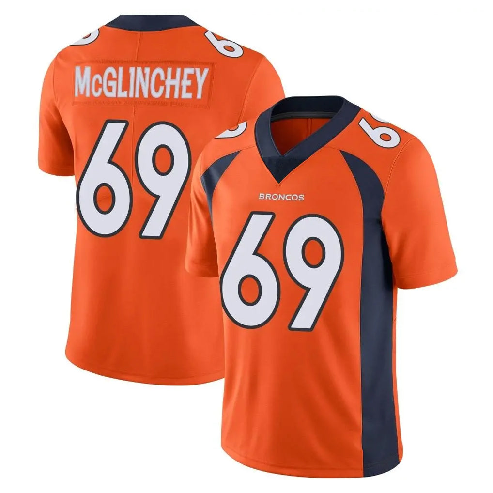 D.Broncos #69 Mike McGlinchey Player Orange Color Vapor Untouchable Limited Game Ldoa Stitched Jerseys