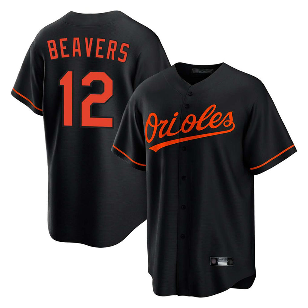 B.Orioles #12 Dylan Beavers Player Black Home Game Ldoa Stitched Jerseys