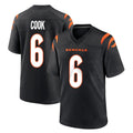 C.Bengals #6 Brian Cook Player Black Home Game Ldoa Stitched Jerseys