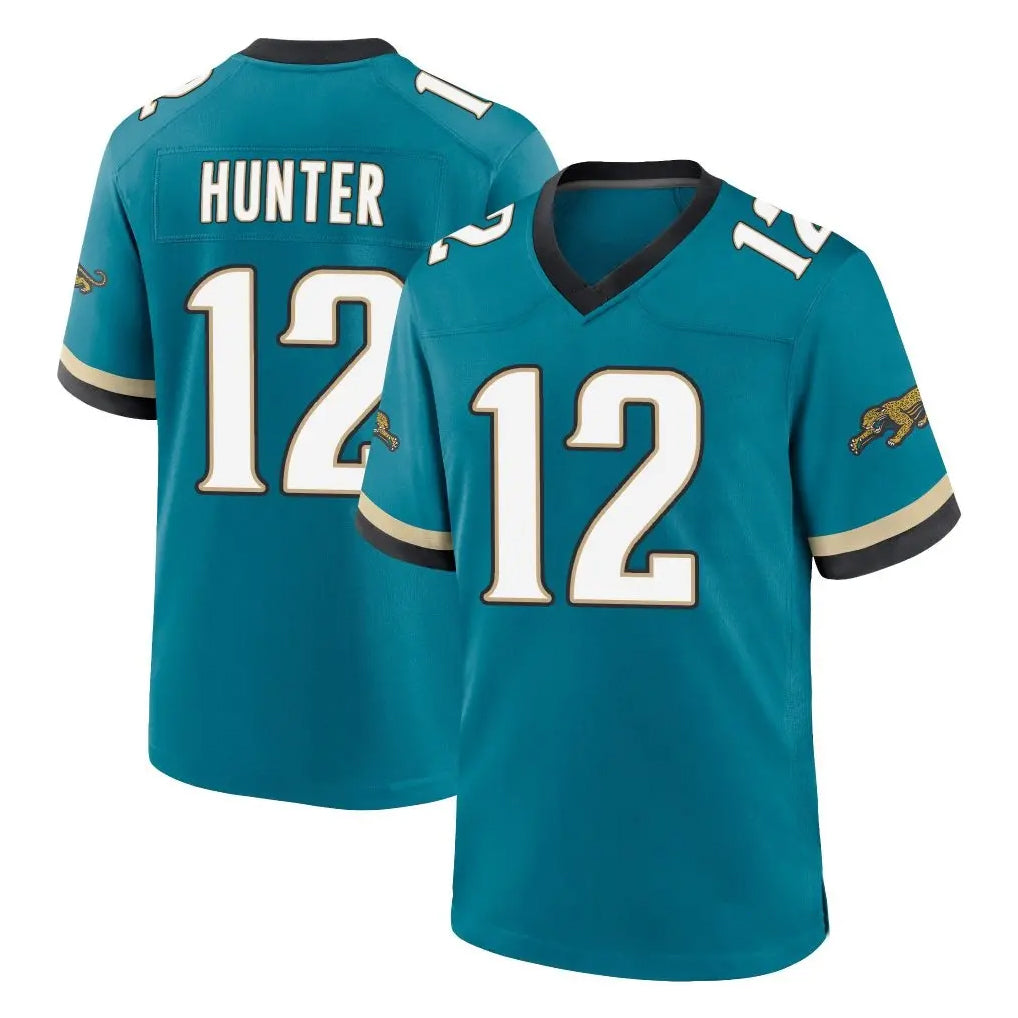 J.Jaguars #12 Travis Hunter Player Teal Prowler Throwback Limited Home Game Ldoa Stitched Jerseys