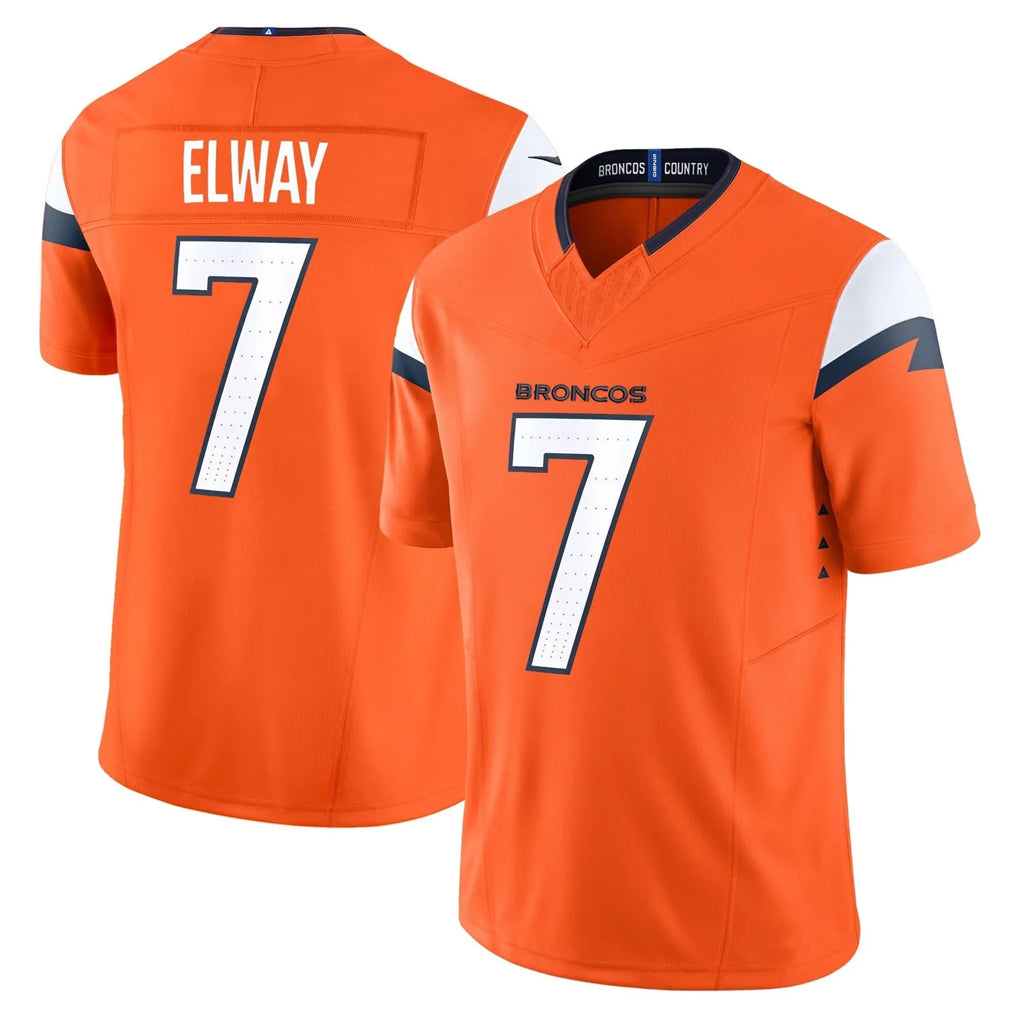 D.Broncos #7 John Elway Player Orange Vapor F.U.S.E. Limited Home Game Ldoa Stitched Jerseys