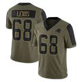 C.Panthers #68 Damien Lewis Player Olive Salute to Service Limited Game Ldoa Stitched Jerseys