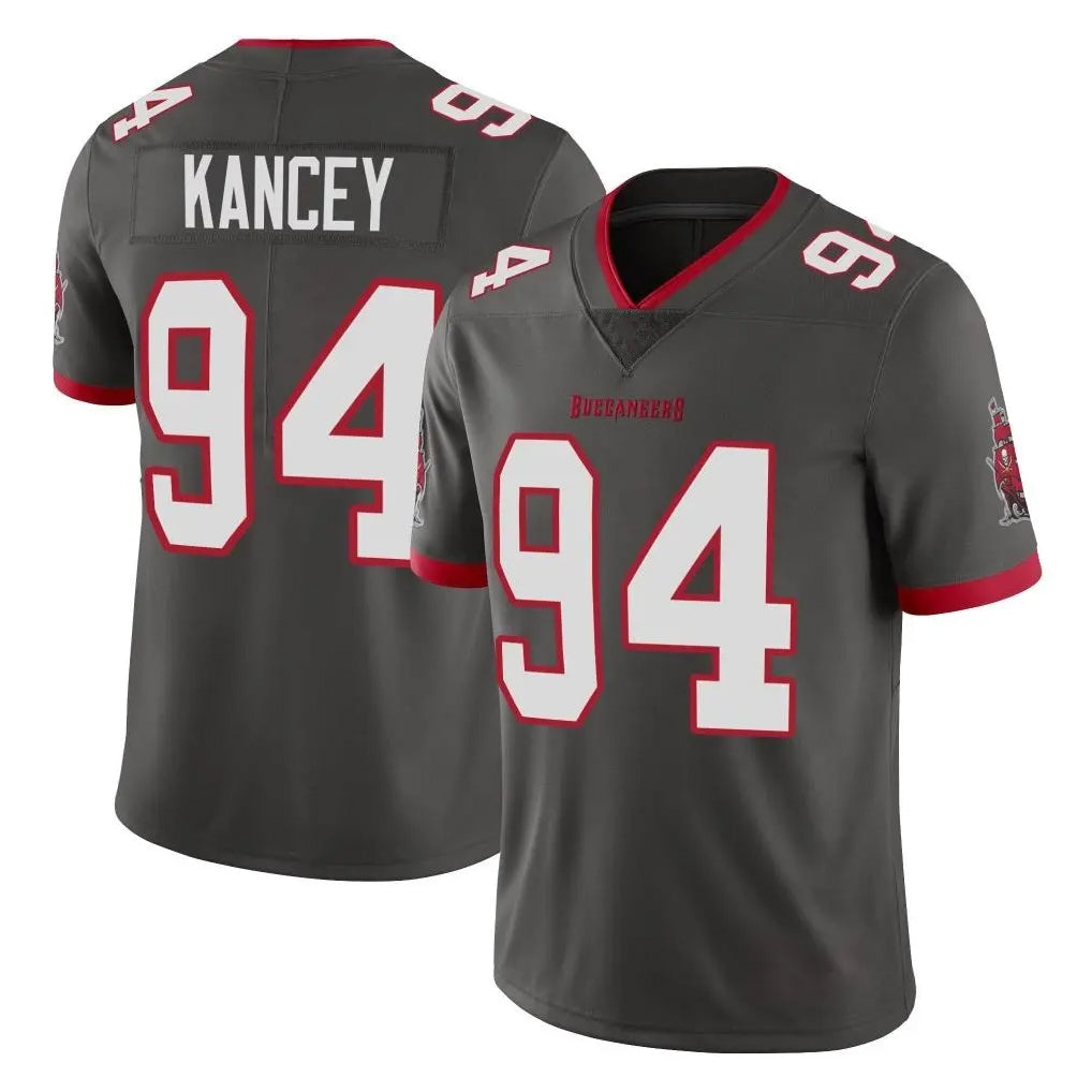 TB.Buccaneers #94 Calijah Kancey Player Pewter Limited Alternate Vapor Home Game Ldoa Stitched Jerseys