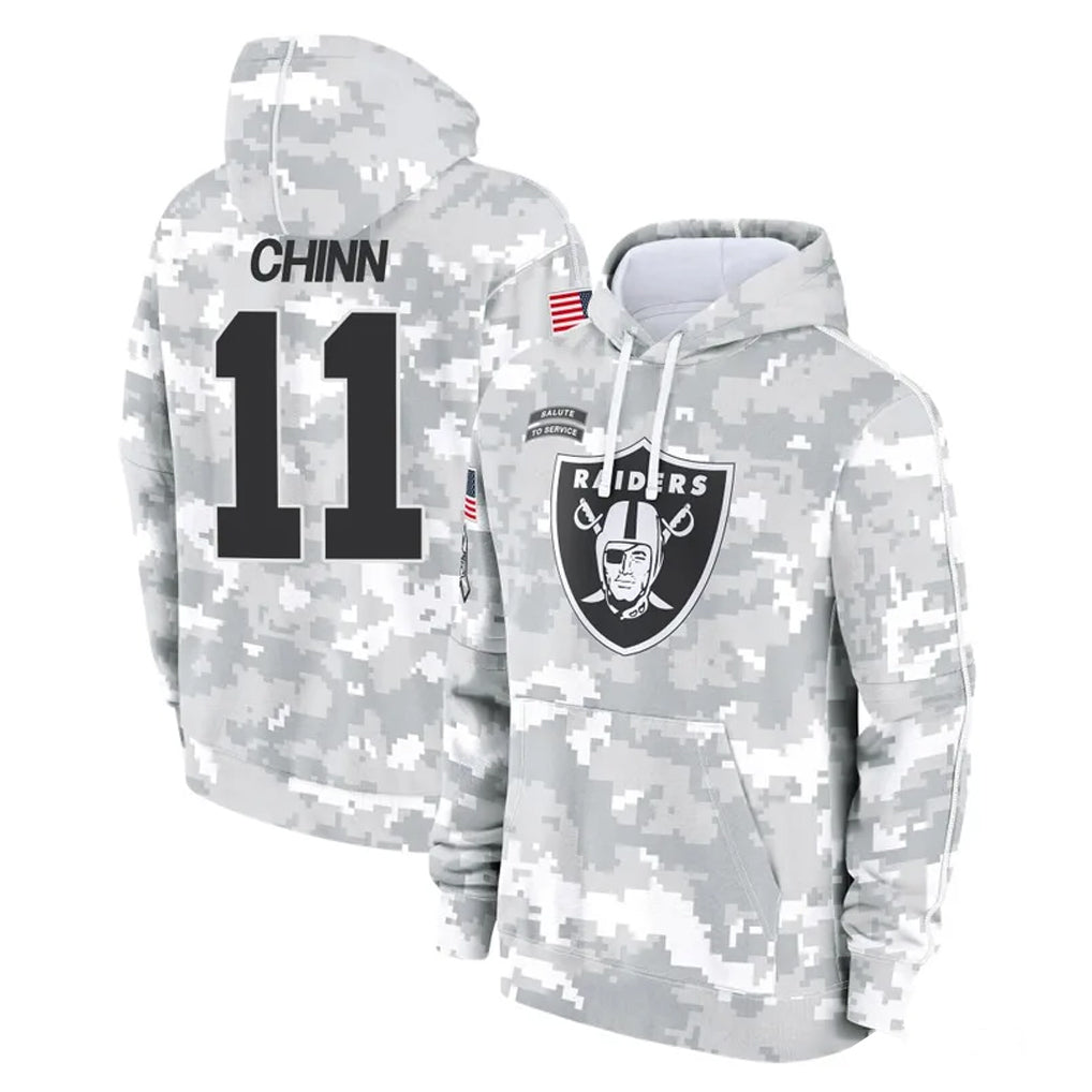LV.Raiders #11 Jeremy Chinn Player Arctic Camo Salute to Service Hoodies Limited Game Ldoa Stitched Jerseys