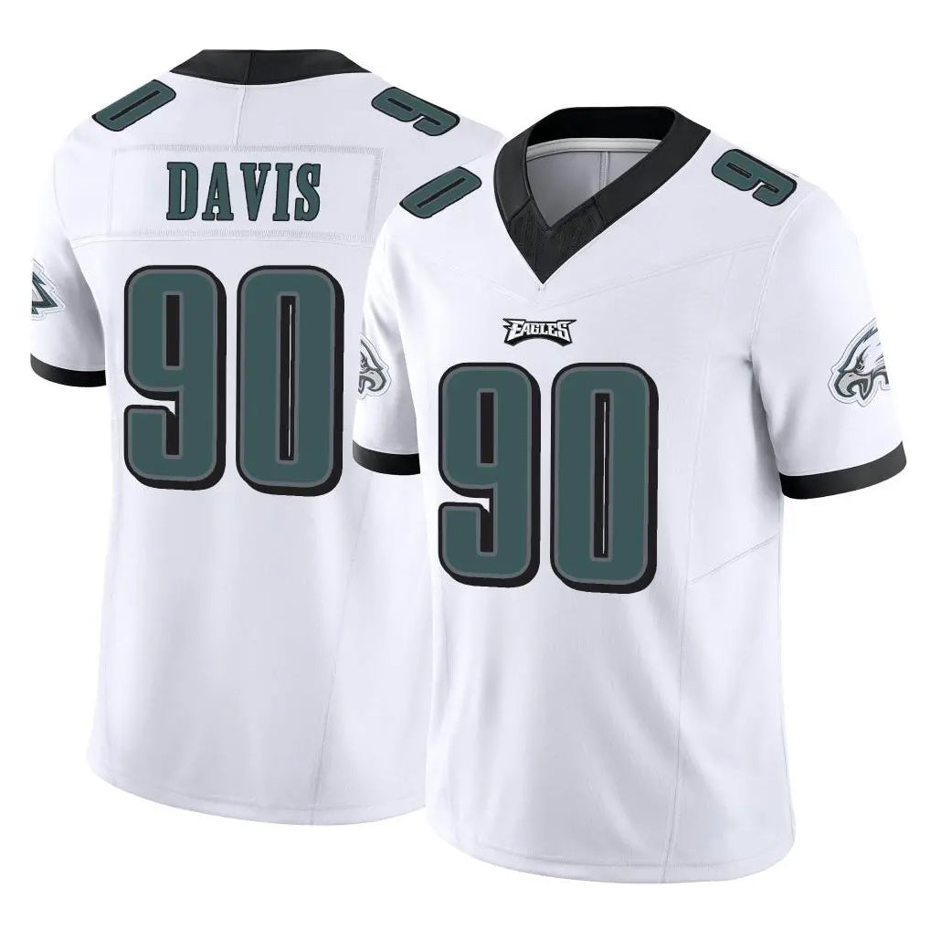 P.Eagles #90 Jordan Davis Player White Limited Vapor F.U.S.E. Home Game Ldoa Stitched Jerseys