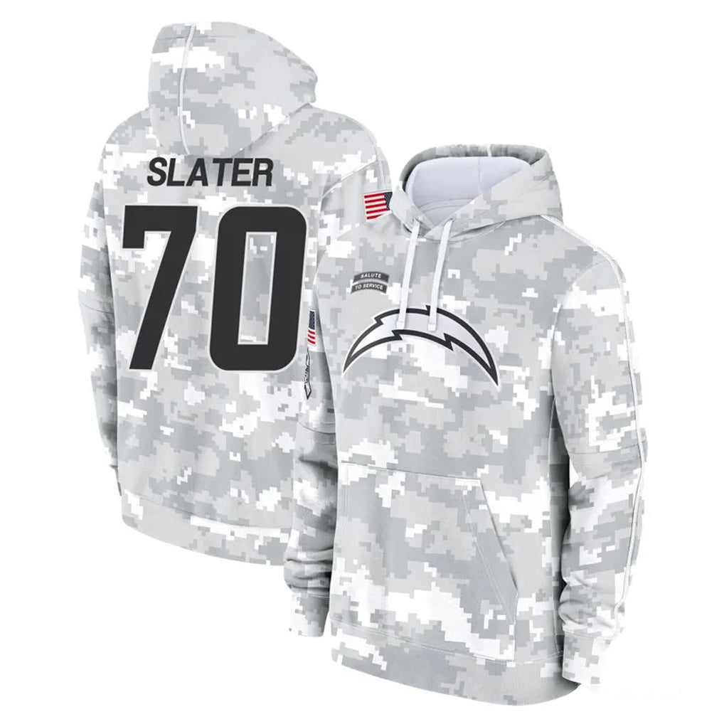LA.Chargers #70 Rashawn Slater Player Arctic Camo Salute to Service Hoodies Limited Game Ldoa Stitched Jerseys
