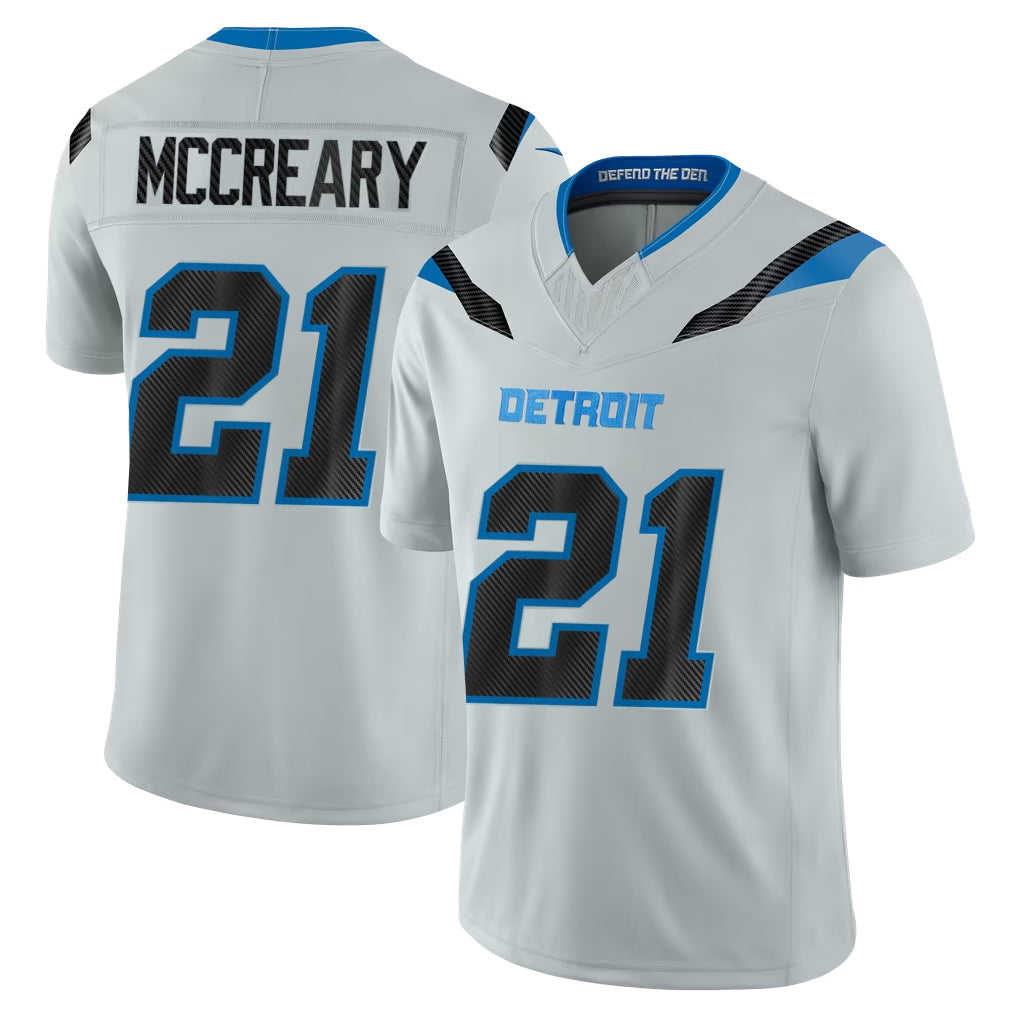 D.Lions #21 Roger McCreary Player Silver Limited 2026 Rivalries Collection Home Game Ldoa Stitched Jerseys