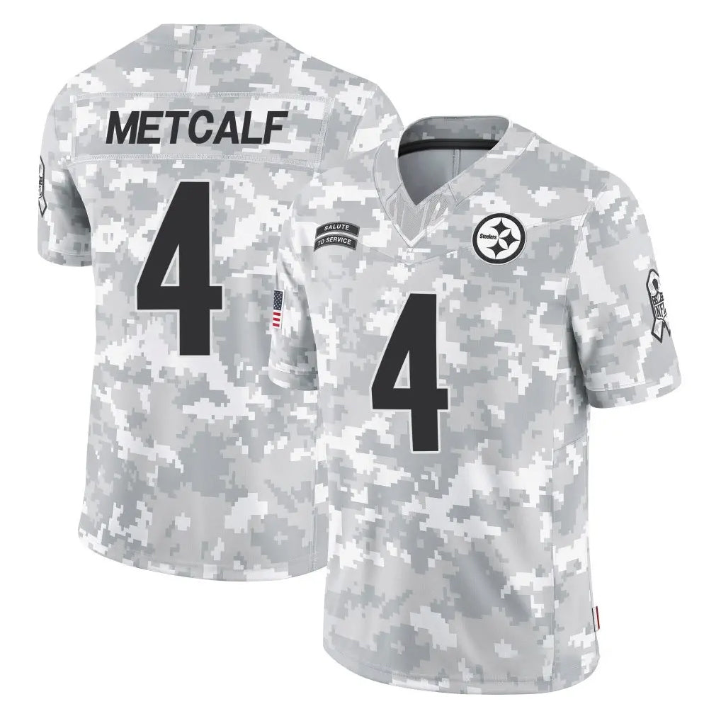 P.Steelers #4 DK Metcalf Player Arctic Camo Limited Salute To Service Home Game Ldoa Stitched Jerseys
