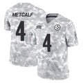 P.Steelers #4 DK Metcalf Player Arctic Camo Limited Salute To Service Home Game Ldoa Stitched Jerseys