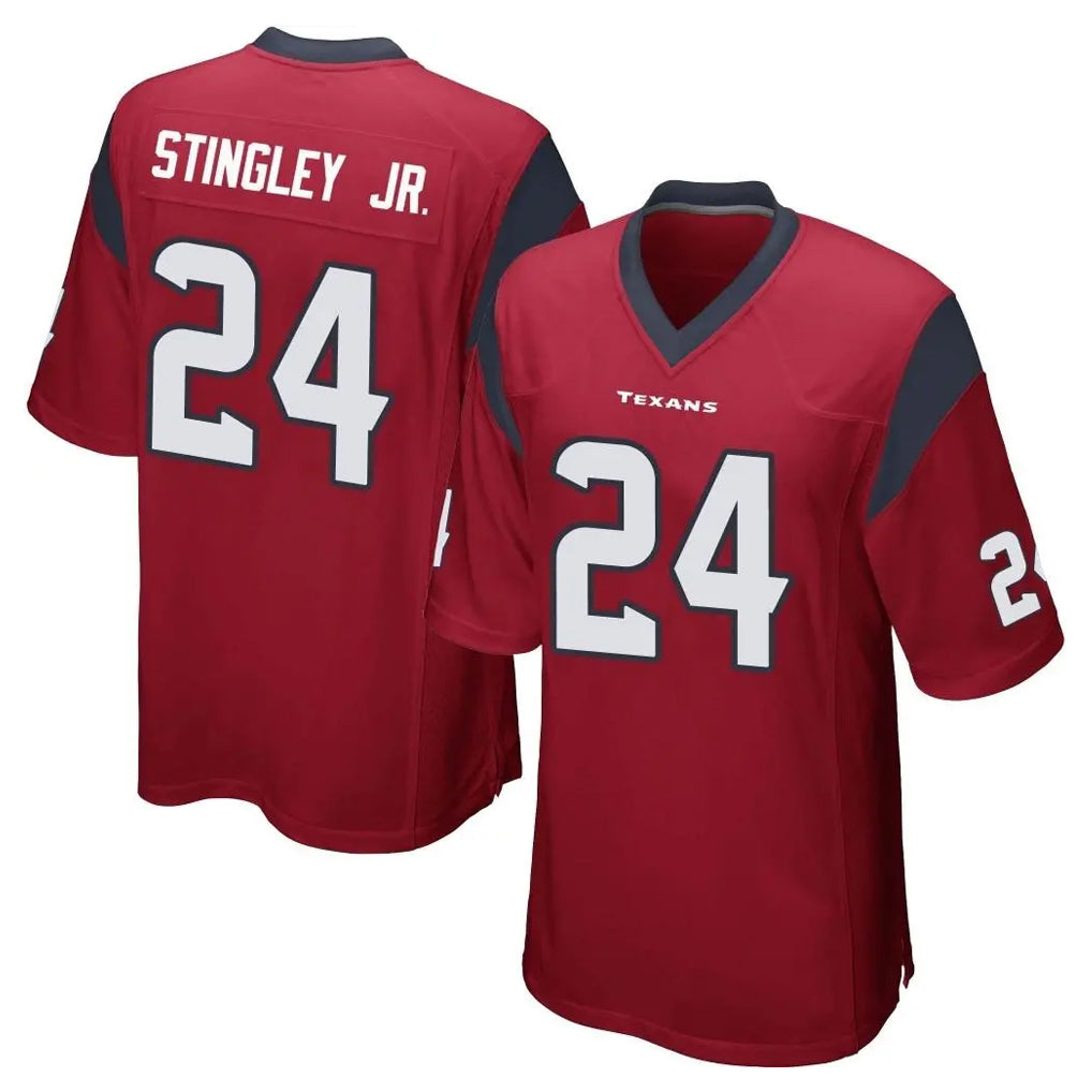 H.Texans #24 Derek Stingley Jr. Player Red Home Game Ldoa Stitched Jerseys