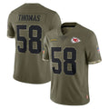 KC.Chiefs #58 Derrick Thomas Player Olive Salute To Service Limited Ldoa Stitched Jerseys