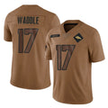 D.Broncos #17 Jaylen Waddle Player Brown Salute To Service Limited Ldoa Stitched Jerseys