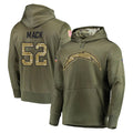 LA.Chargers #52 Khalil Mack Player Olive Salute to Service Pullover Hoodies Home Game Ldoa Stitched Jerseys