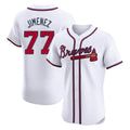 A.Braves #77 Joe Jimenez Player White Limited Elite Home Game Ldoa Stitched Jerseys