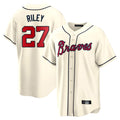 A.Braves #27 Austin Riley Player Cream Home Game Ldoa Stitched Jerseys