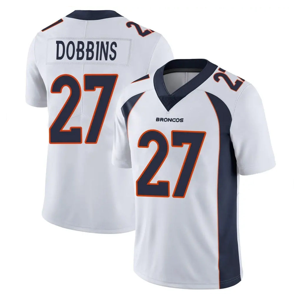 D.Broncos #27 J.K. Dobbins Player White Vapor Untouchable Limited Home Game Ldoa Stitched Jerseys