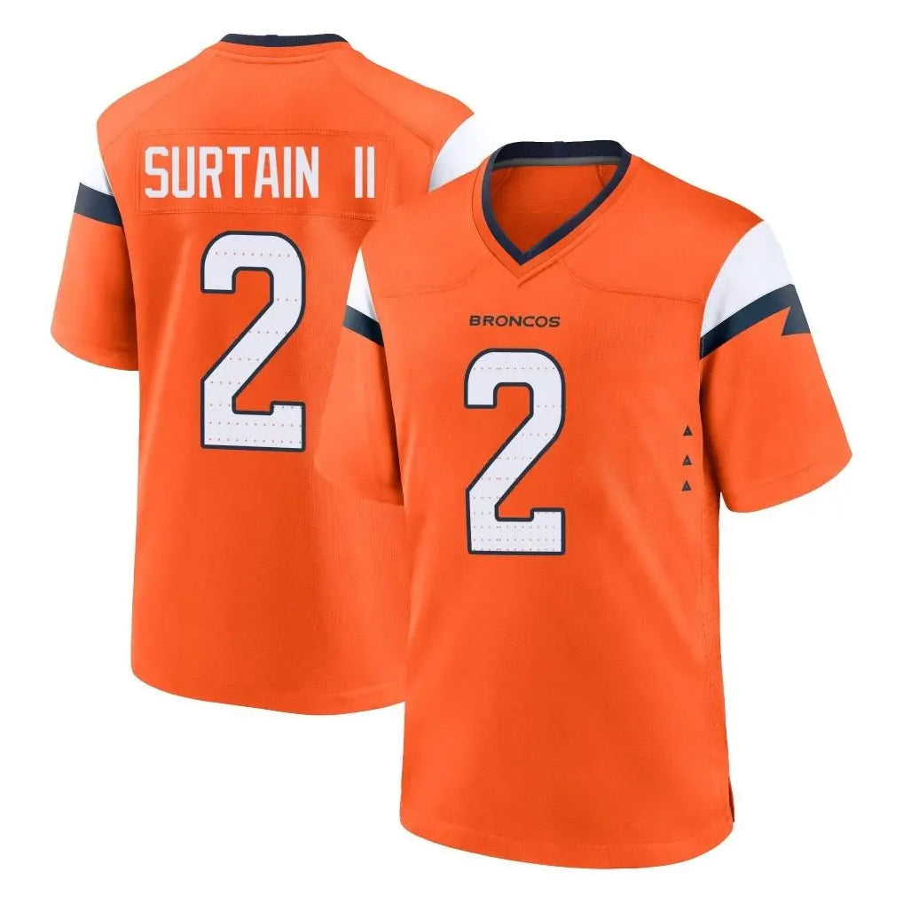 D.Broncos #2 Pat Surtain II Cooper Player Orange Home Game Ldoa Stitched Jerseys