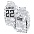 C.Browns #22 Dylan Sampson Player Arctic Camo Salute to Service Hoodies Limited Game Ldoa Stitched Jerseys