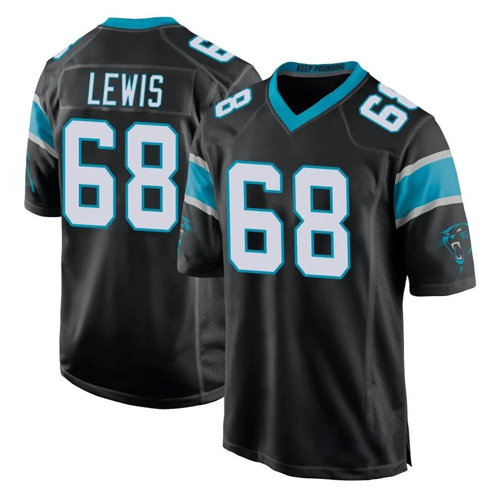 C.Panthers #68 Damien Lewis Player Black Home Game Ldoa Stitched Jerseys