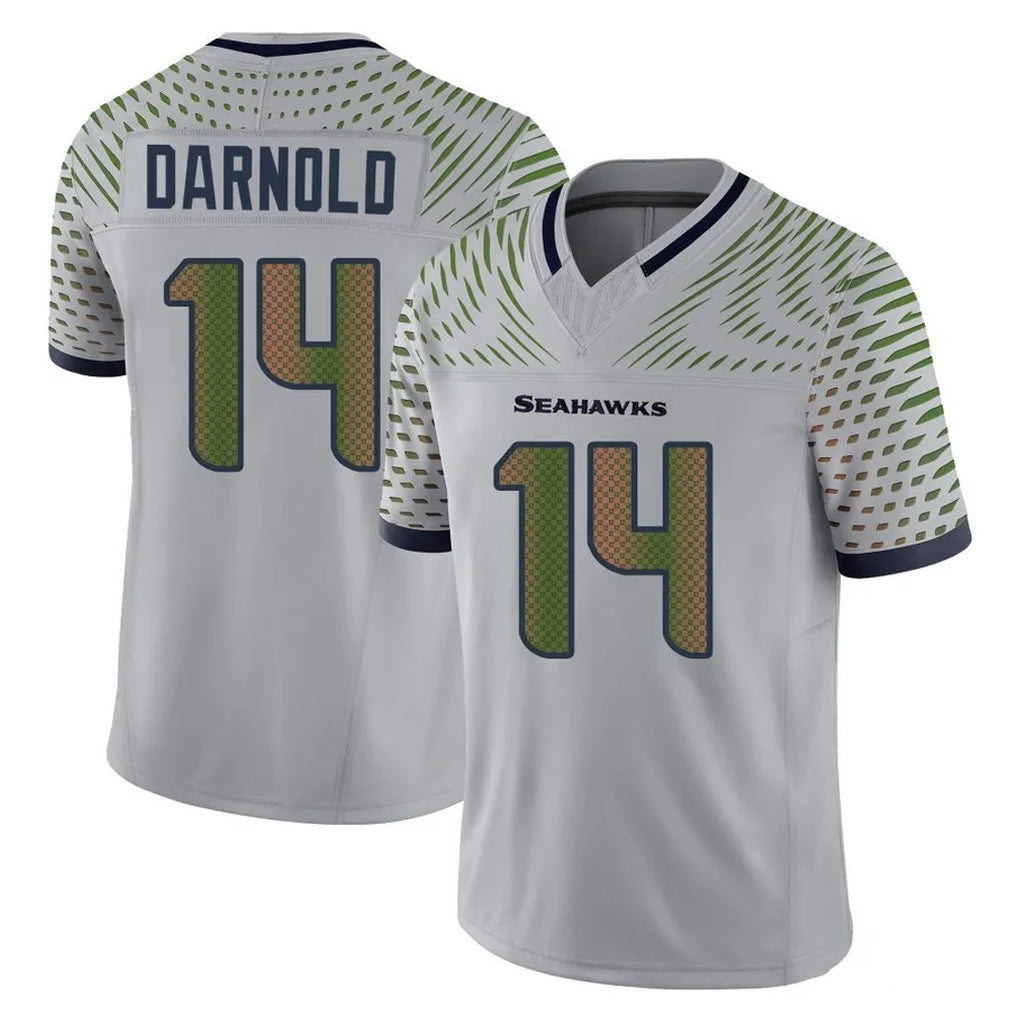 S.Seahawks #14 Sam Darnold Player Grey Limited 2025 Rivalries Collection Home Game Ldoa Stitched Jerseys
