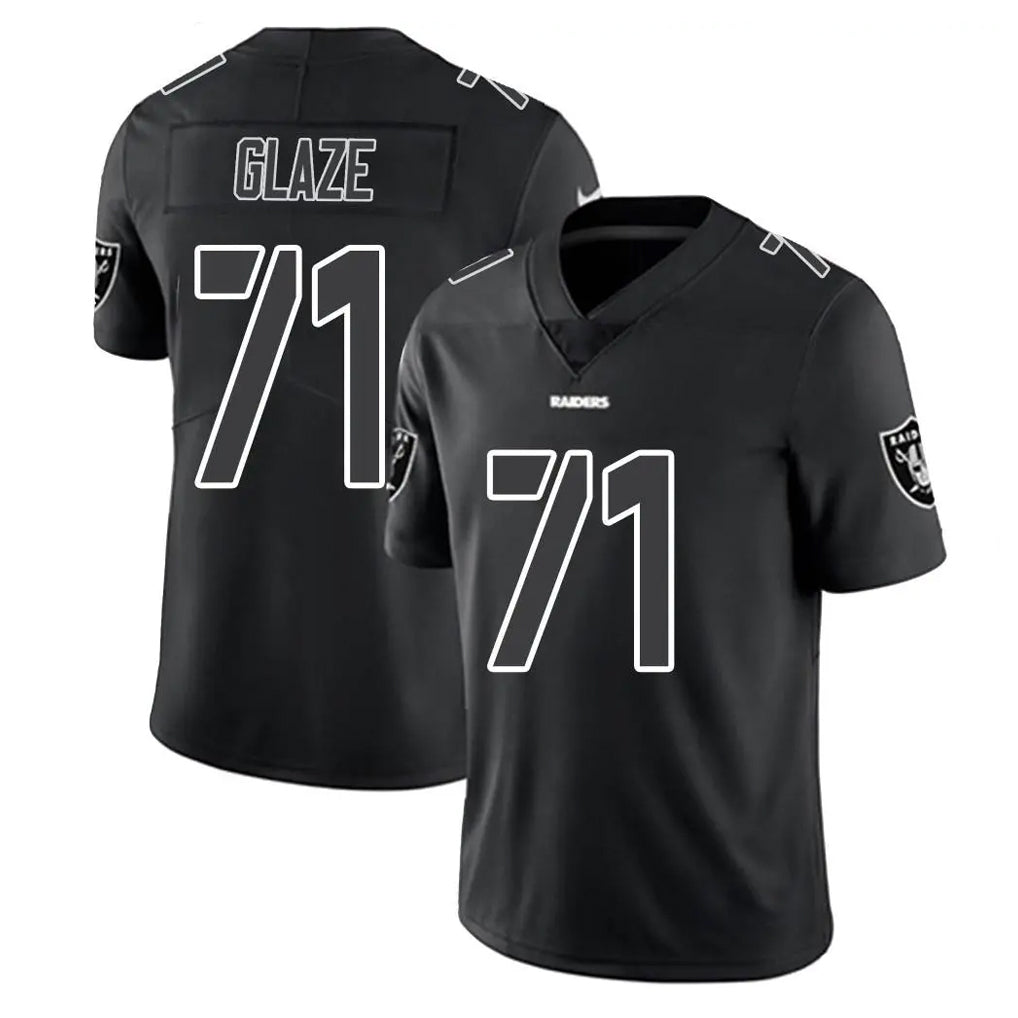 LV.Raiders #71 DJ Glaze Player Black Limited Black Impact Home Game Ldoa Stitched Jerseys