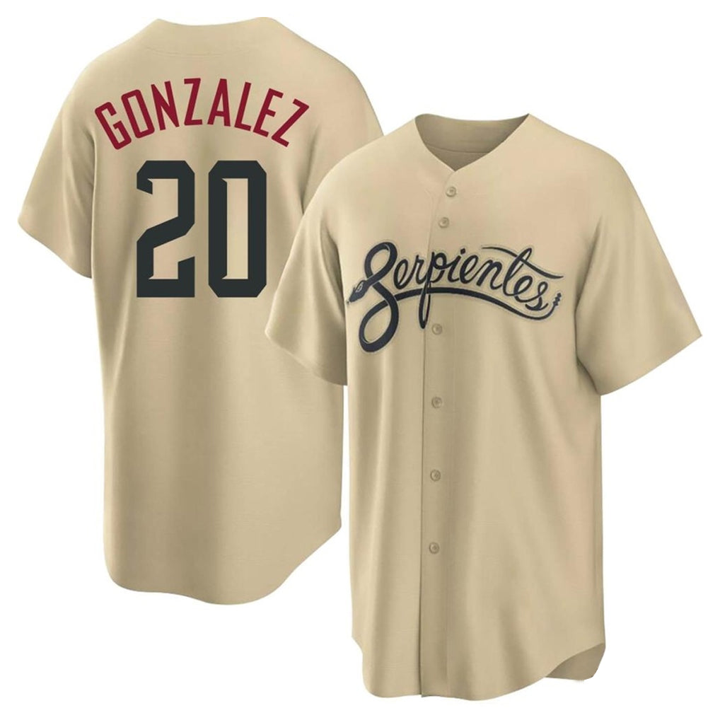 A.Diamondbacks #20 Luis Gonzalez Player Tan City Connect Home Game Ldoa Stitched Jerseys