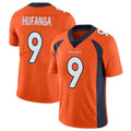 D.Broncos #9 Talanoa Hufanga Player Orange Color Vapor Untouchable Limited Game Ldoa Stitched Jerseys