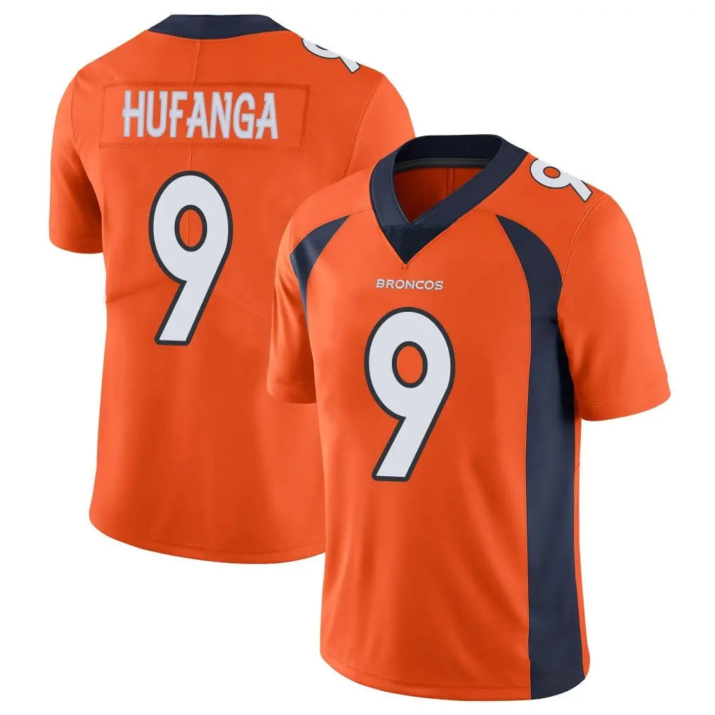 D.Broncos #9 Talanoa Hufanga Player Orange Color Vapor Untouchable Limited Game Ldoa Stitched Jerseys