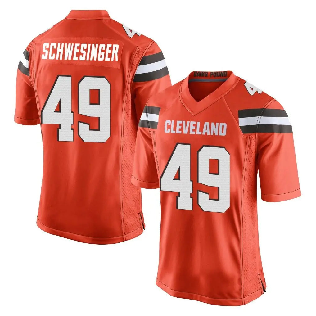 C.Browns #49 Carson Schwesinger Player Orange Vapor Limited Home Game Ldoa Stitched Jerseys