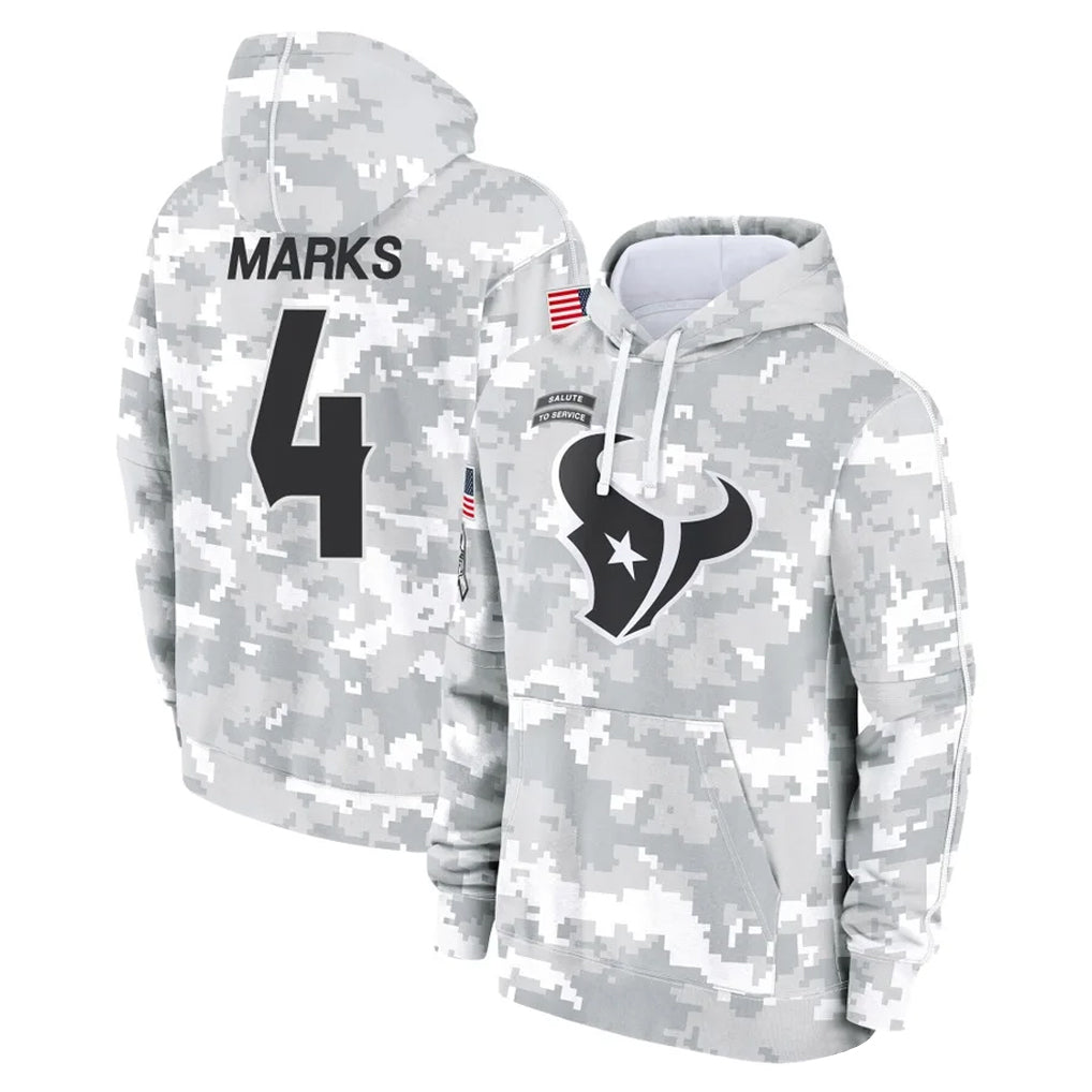 H.Texans #4 Woody Marks Player Arctic Camo Salute to Service Hoodies Limited Game Ldoa Stitched Jerseys