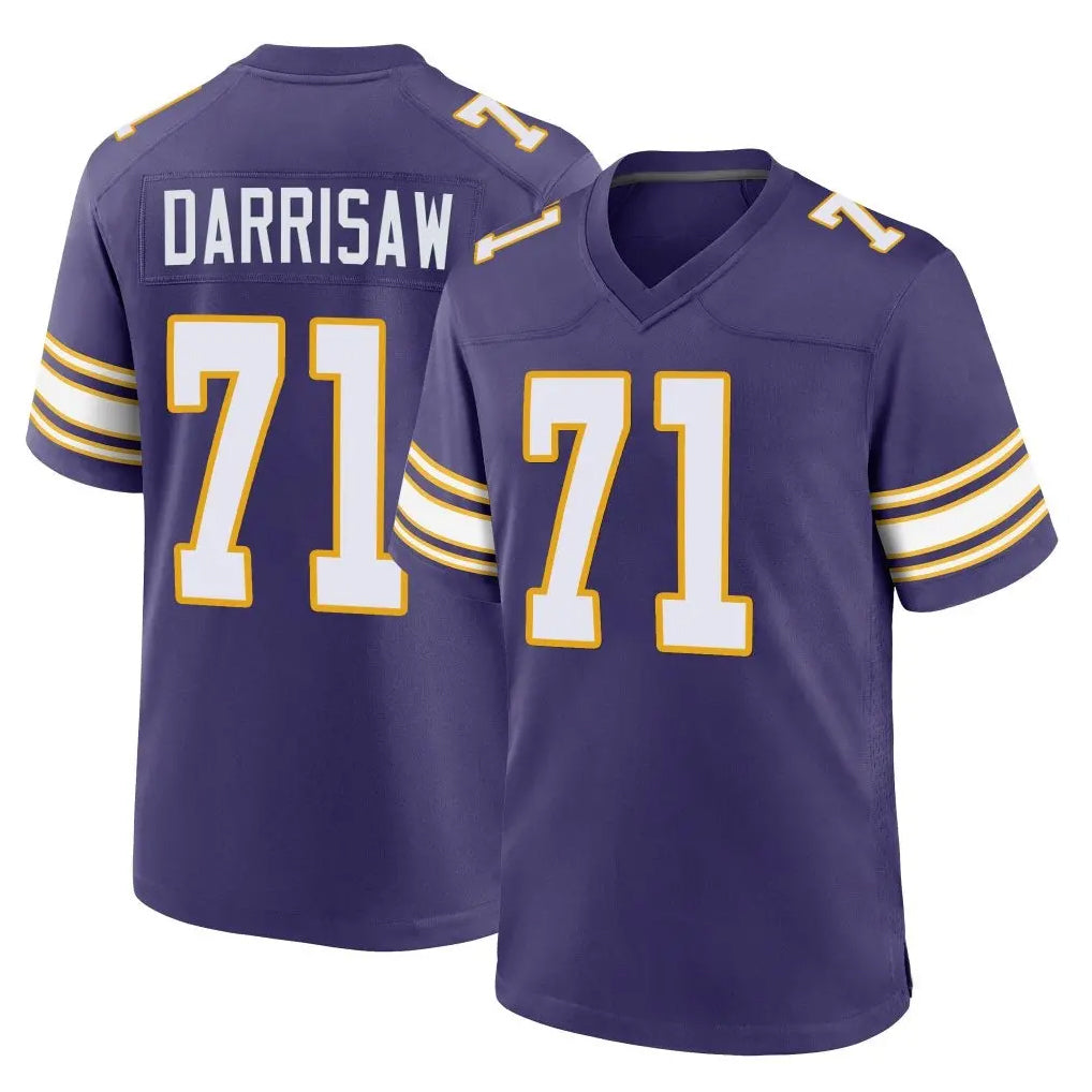 M.Vikings #71 Christian Darrisaw Player Purple Classic Home Game Ldoa Stitched Jerseys