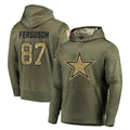D.Cowboys #87 Jake Ferguson Player Olive Salute to Service Pullover Hoodies Home Game Ldoa Stitched Jerseys