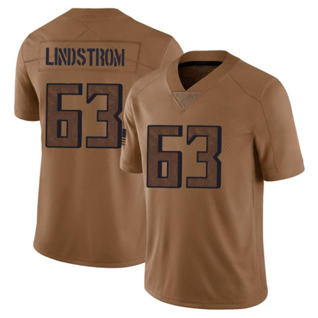 A.Falcons #63 Chris Lindstrom Player Brown Salute To Service Limited Ldoa Stitched Jerseys