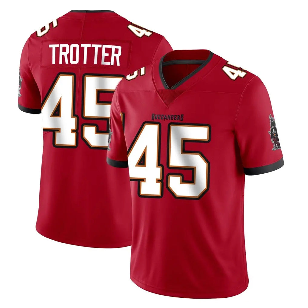 TB.Buccaneers #45 Josiah Trotte Player Red Limited Vapor Home Game Ldoa Stitched Jerseys