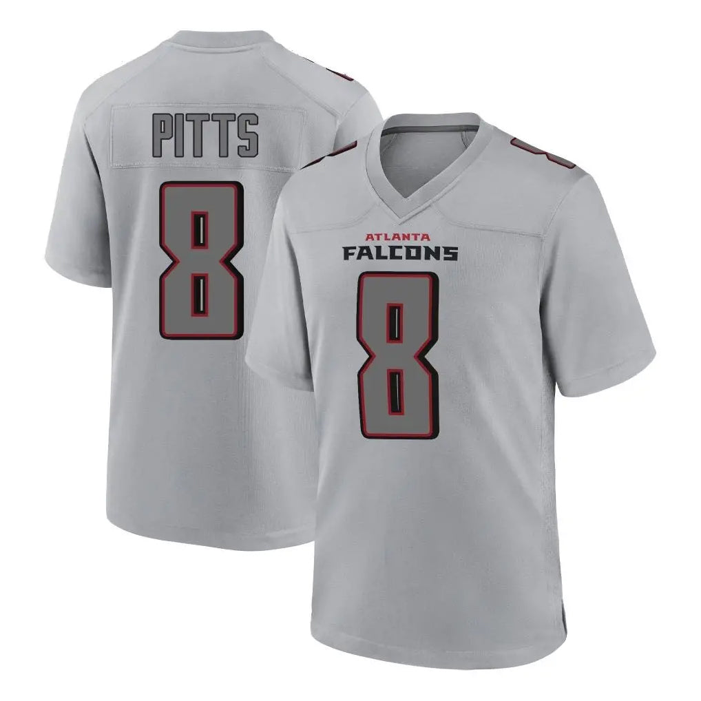 A.Falcons #8 Kyle Pitts Sr. Player Gray Fashion Home Game Ldoa Stitched Jerseys