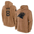 C.Panthers #8 Jaycee Horn Player Brown Salute to Service Hoodies Limited Ldoa Stitched Jerseys