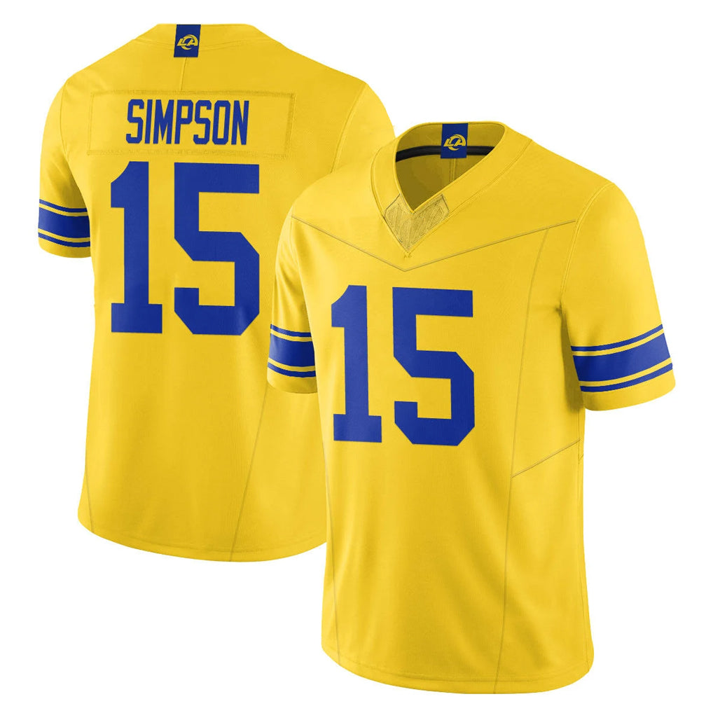 LA.Rams #15 Ty Simpson Player Gold Classic Sol Vapor Limited F.U.S.E. Home Game Ldoa Stitched Jerseys