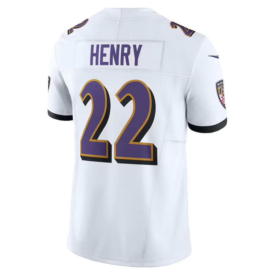 B.Ravens #22 Derrick Henry Player White Vapor F.U.S.E. Limited Game Home Ldoa Stitched Jerseys