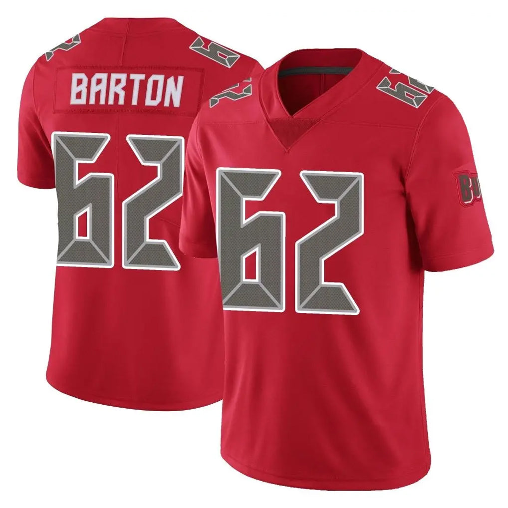 TB.Buccaneers #62 Graham Barton Player Red Limited Color Rush Home Game Ldoa Stitched Jerseys