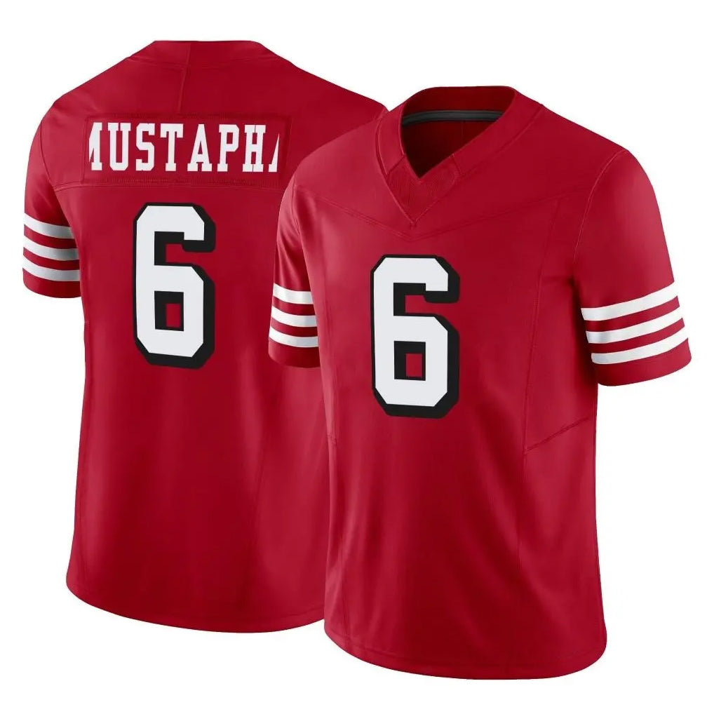 SF.49ers #6 Malik Mustapha Player Red Limited Alternate Vapor F.U.S.E. Home Game Ldoa Stitched Jerseys