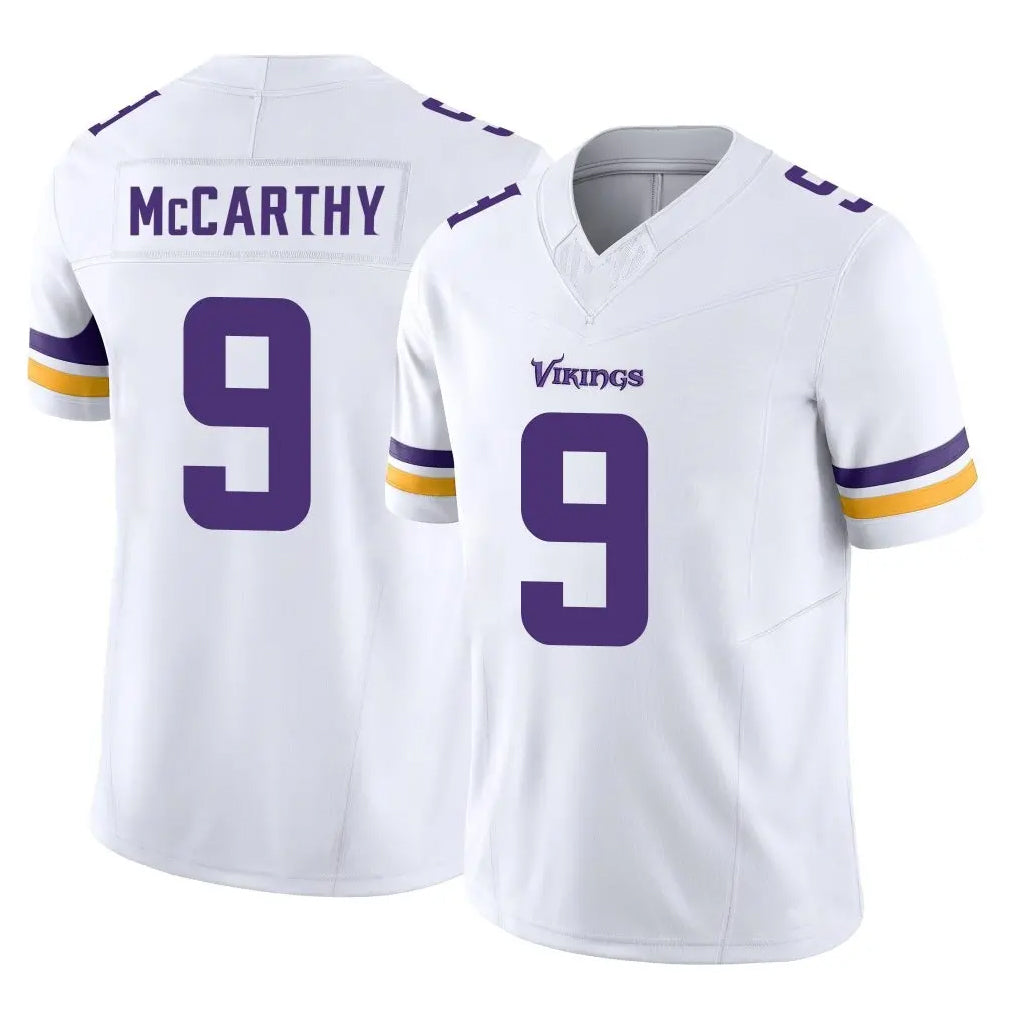 M.Vikings #9 J.J. McCarthy Player White Limited Vapor F.U.S.E. Home Game Ldoa Stitched Jerseys