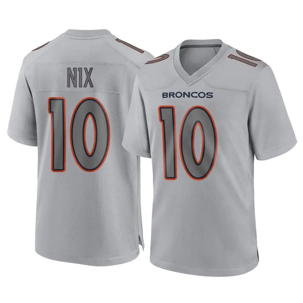 D.Broncos #10 Bo Nix Player Gray Atmosphere Fashion Limited Game Ldoa Stitched Jerseys