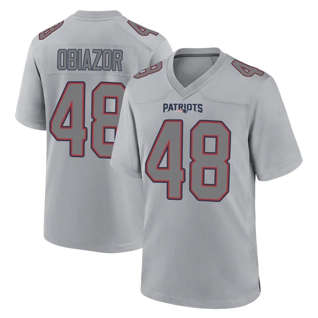 NE.Patriots #48 Namdi Obiazor Player Gray Fashion Limited Home Game Ldoa Stitched Jerseys