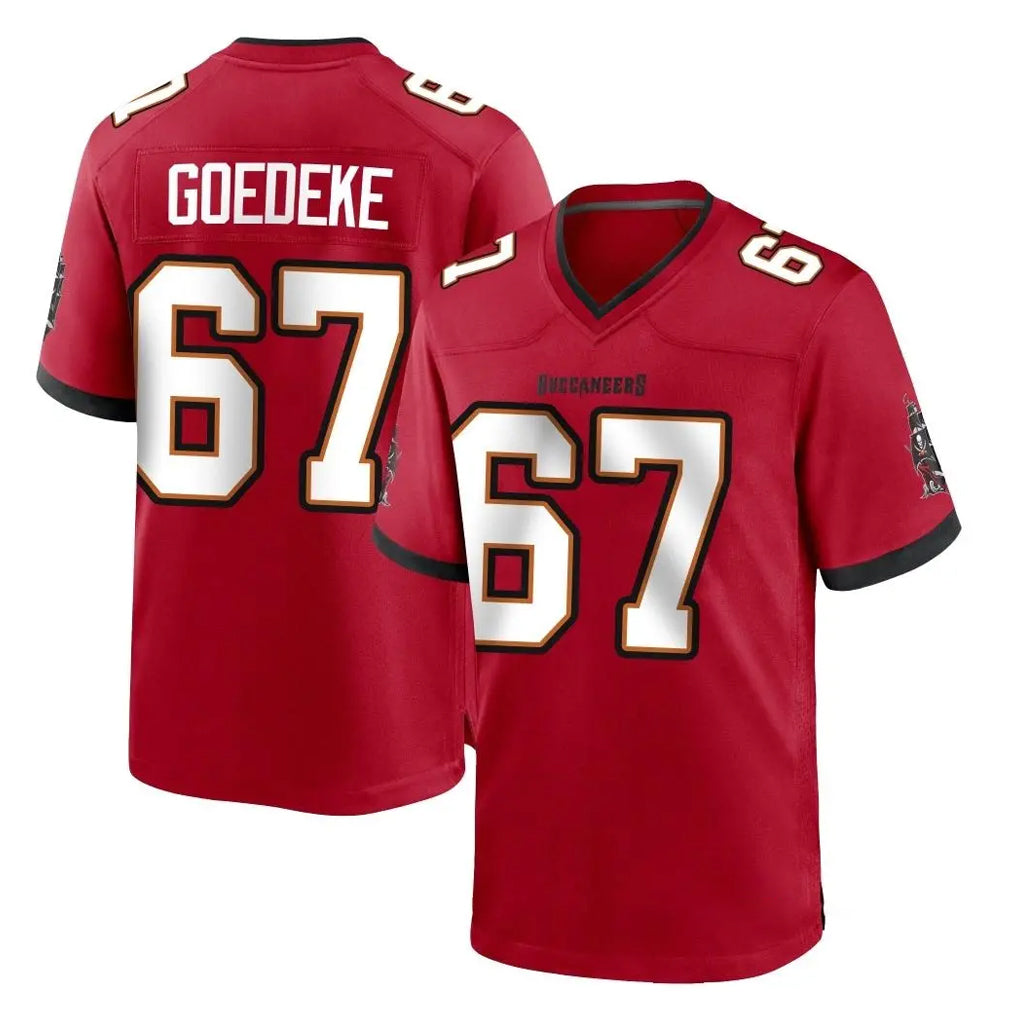 TB.Buccaneers #67 Luke Goedeke Player Red Home Game Ldoa Stitched Jerseys