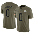 GB.Packers #0 Matthew Golden Player Olive Salute To Service Limited Ldoa Stitched Jerseys