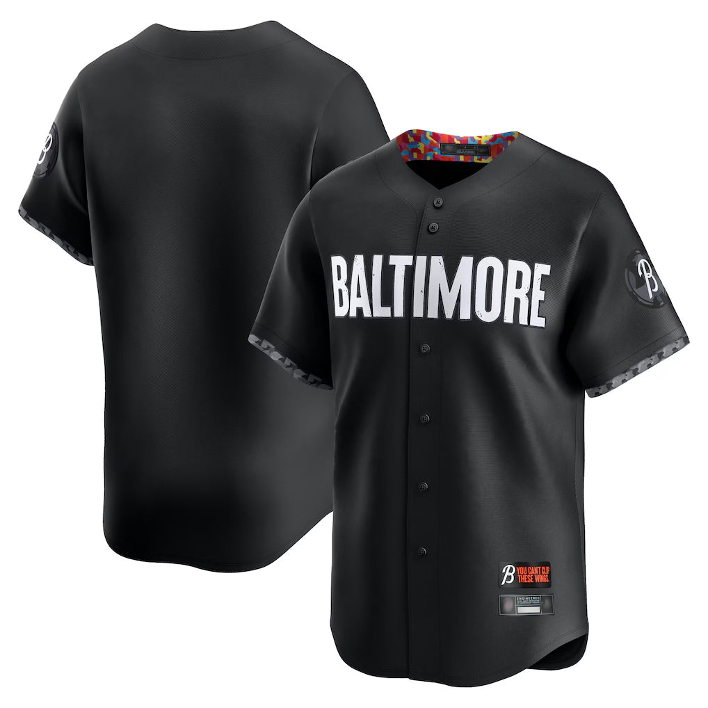 B.Orioles Blank Player Black City Connect Limited Home Game Ldoa Stitched Jerseys