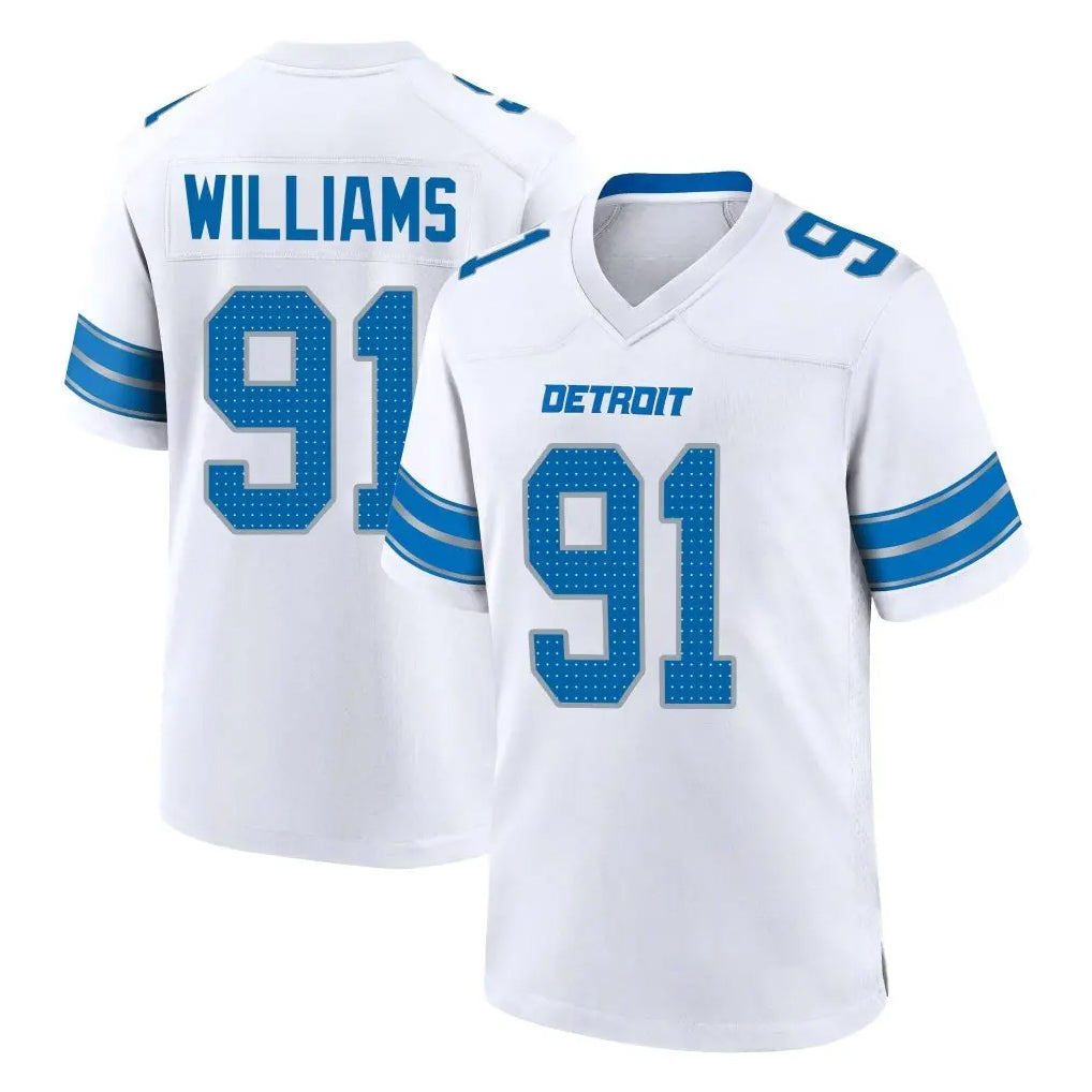 D.Lions #91 Tyleik Williams Player White Alternate Home Game Ldoa Stitched Jerseys